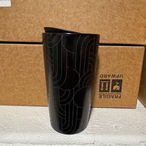 Starbucks Black Geometric Ceramic 12 oz Tumbler
